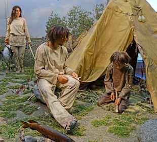 Szene eines Rentierjägers