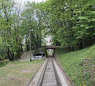 Funicolare  Monte San Salvatore.  Der Weg.