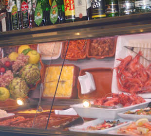 Tapas in der Auslage