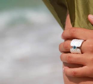 Mauritius Andenken- Seeigel Ring 
