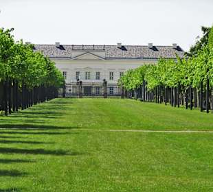 Blick vom Berggarten zum Herrenhäuser Schloss