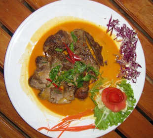 Ente gebraten mit Curry/Kokosmilch-Soße!