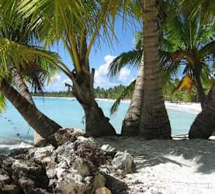 Blick auf den Essensstrand auf Saona