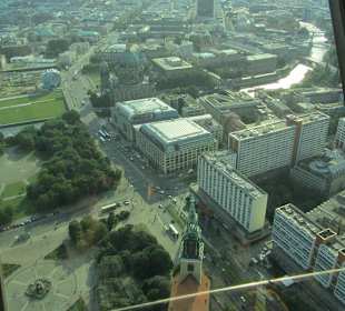 Ausblick vom Fernsehturm Alexanderplatz, Richtung Westen