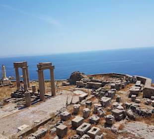 Blick von der Akropolis in Lindos