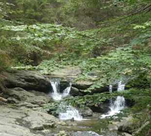 Wanderung zu wilden Bächen und hohen Wasserfällen