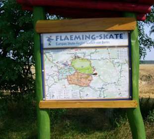 Streckenmarkierung auf dem Flämingskate