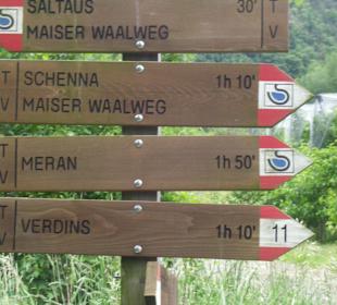 Die Wanderziele auf dem Waalweg
