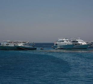 Schnorchel und Taucherboote