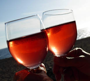 Rosé bei Sonnenuntergang