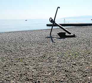 Am Strand von Ičići in der Kvarner Bucht