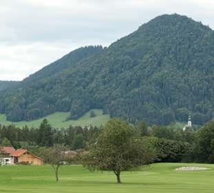 Blick zum Golfplatz von Ruhpolding