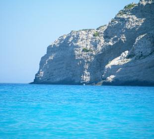 Widok z zatoki wraku na Zante