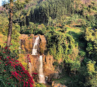 Wasserfall in Nuwara Eliya am Ramboda Falls Hotel