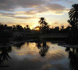 Západ slunce nad krokodýlí farmou