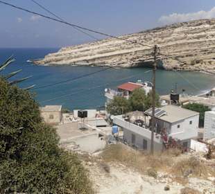 Vom weg zum Red Beach auf Matala Bucht