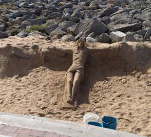 Sandbild mit Jesus