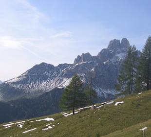 Ausblick auf die Bischofsmütze von der Sulzenalm