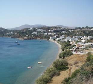 Blick von der Burg auf Strand