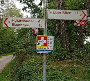 Holsterhausener Uferseite Hinweisschilder