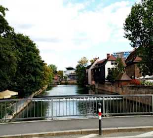 Heubrücke mit Wehr der Pegnitz
