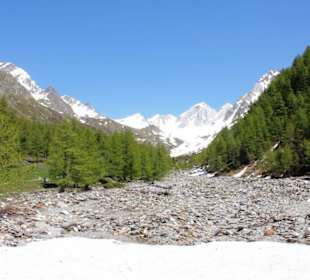 Gletscherreste im Tal