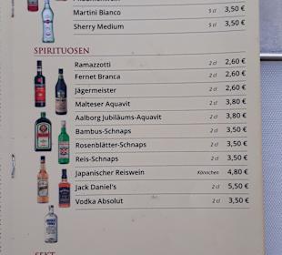 Speisekarte See Nami