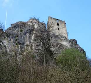 Blick zur Burgruine Neideck vom Wiesenttal