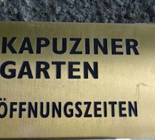 Schild am Kapuzinergarten