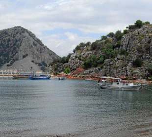 Panoramabild Strand und Hafen in Turunc