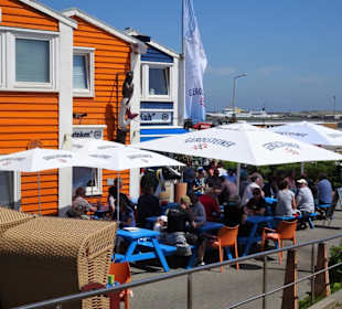 Hummerbuden am Hafen von Helgoland