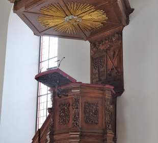 Die originale Kanzel der Neanderkirche