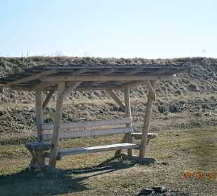 Covered bench - against rain and summer sun 