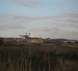 Blick auf den Braunkohlebagger