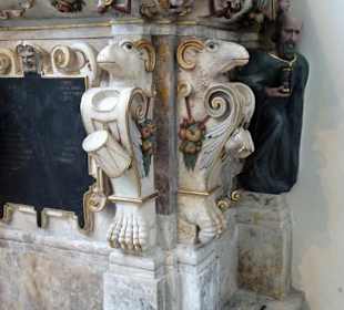 Detailansicht des Epitaph in der Morizkirche