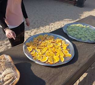 Abendessen in der Wüste. 