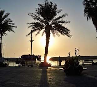 Hafen in Side, Sonnenuntergang