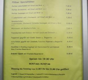 Speisekarte