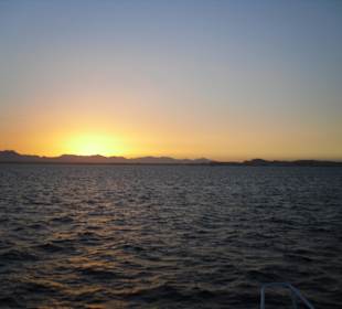 Rückfahrt bei Sonnenuntergang