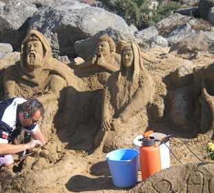 Krippe aus Sand in Meleoneras