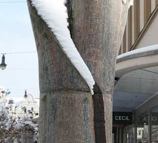 Der Brunnen Am Kurgarten im Schnee