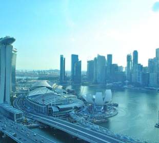 Blick auf das Hotel Marina Bay Sands