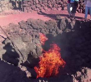 Demonstration des heißen Bodens