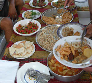 Essen beim Schnorcheln