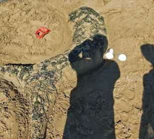 Kunst im Sand nicht mein Schatten