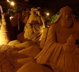 2018 Strand von Las Palmas: Sand-Weihnachtskrippe