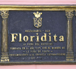 Wandtafel, außen am Floridita