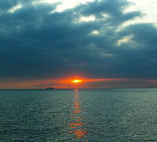 Sonnenuntergang auf dem Boot