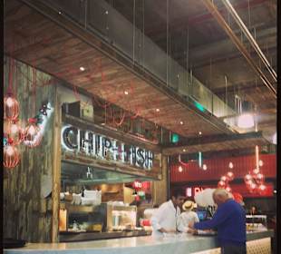 Chips and Fish at Trinity Kitchen, Trinity One