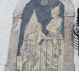 Kunstwerk auf Hauswand